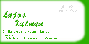 lajos kulman business card